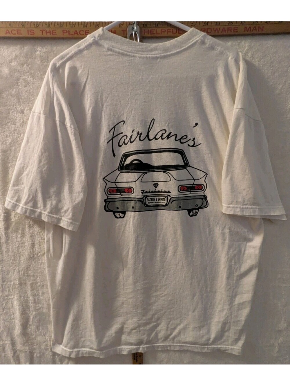 Vintage Jerzees Fairlane's Eatery & Spirits T-Shirt XL White Ford Classic Car... - Picture 3 of 3
